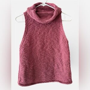 "Anthropologie Pilcro Pink Knitted Sleeveless Turtleneck Sweater